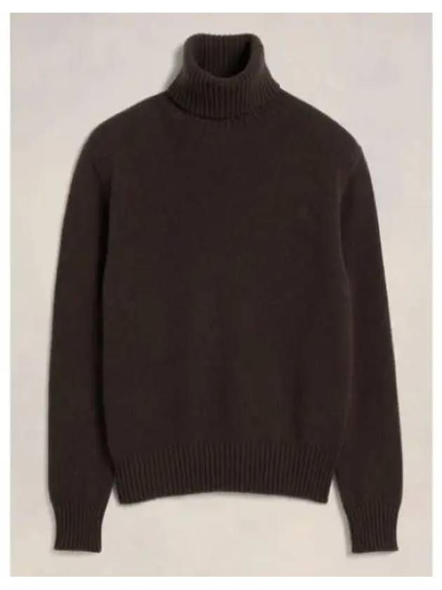 Cashmere Turtleneck Dark Coffee - AMI - BALAAN 2