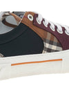 Vintage Check Cotton Neoprene Low Top Sneakers Dark Birch Brown - BURBERRY - BALAAN.