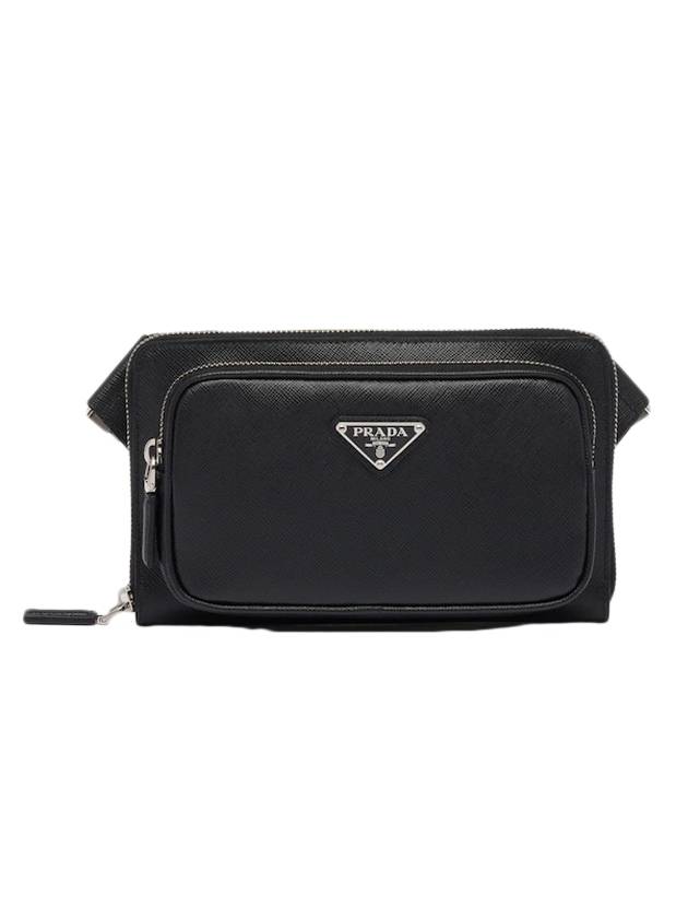 Saffiano Leather Belt Bag Black - PRADA - BALAAN 1