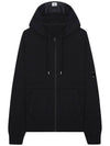 Lens Wappen Light Fleece  Zip-Up Hoodie Black - CP COMPANY - BALAAN 1