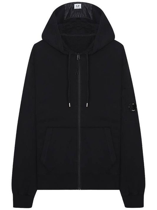 Light Fleece Hoodie Zip-Up Black - CP COMPANY - BALAAN 1