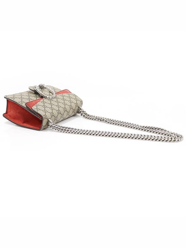 421970 GG Supreme Canvas Red Suede Dionysus Mini Chain Shoulder Bag - GUCCI - BALAAN 4