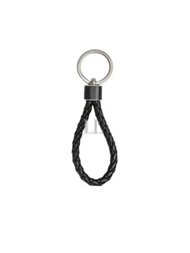 Intrecciato Leather Key Holder  Black - BOTTEGA VENETA - BALAAN 2