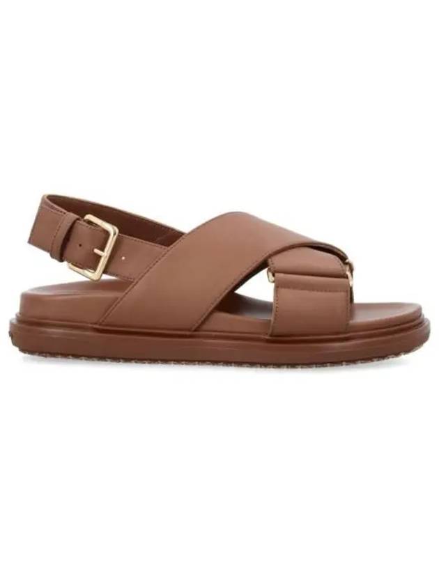 Fussbet Leather Sandals Brown - MARNI - BALAAN 2