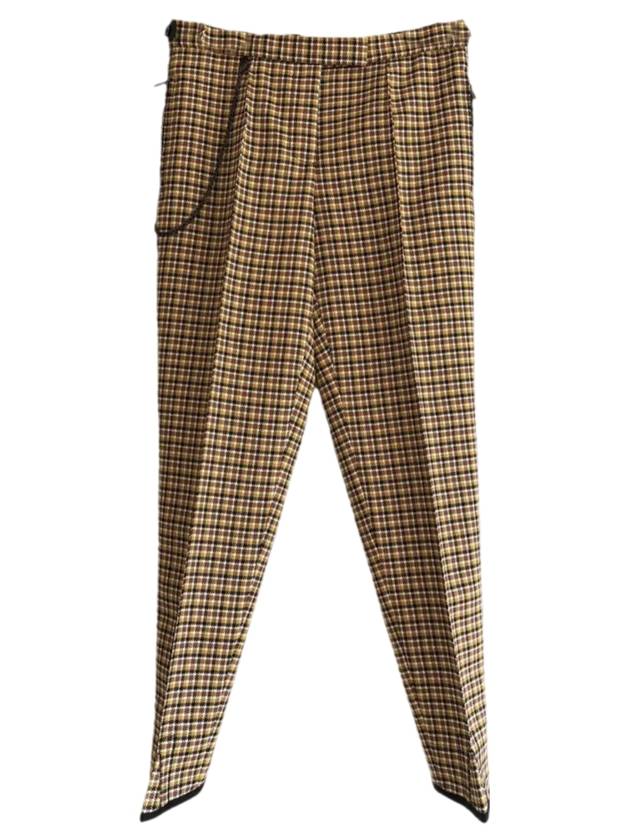 Graphic Pixel Check Straight Pants Beige - BOTTEGA VENETA - BALAAN 1