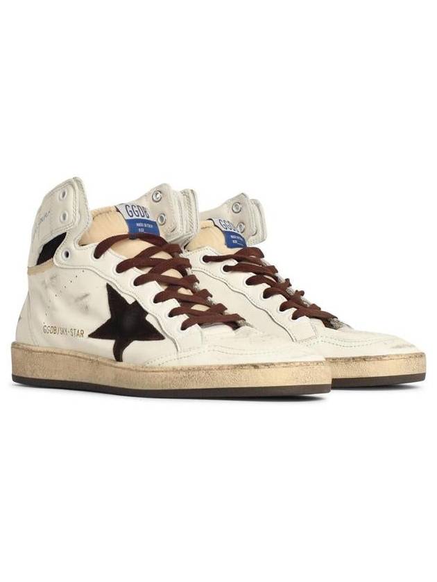 Sky Star Nappa Leather High Top Sneakers White - GOLDEN GOOSE - BALAAN 3