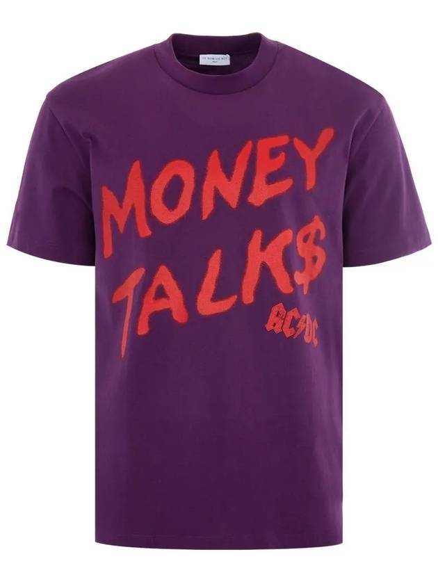 Spray Print Short Sleeve T-Shirt Purple - IH NOM UH NIT - BALAAN 1