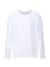 Unisex Semi U-neck Plain Long Sleeve T-Shirt White - MAVRK - BALAAN 2