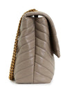 Kira Chevron Convertible Shoulder Bag Grey - TORY BURCH - BALAAN 4