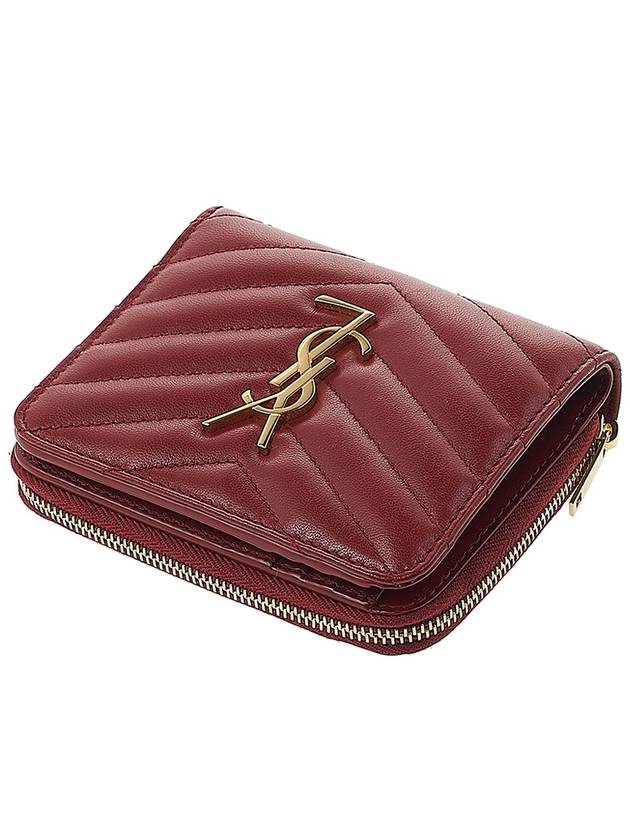 Cassandra Quilting Around Half Wallet Red - SAINT LAURENT - BALAAN 5