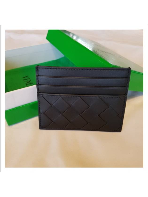 Intrecciato Leather Card Wallet Black - BOTTEGA VENETA - BALAAN 2