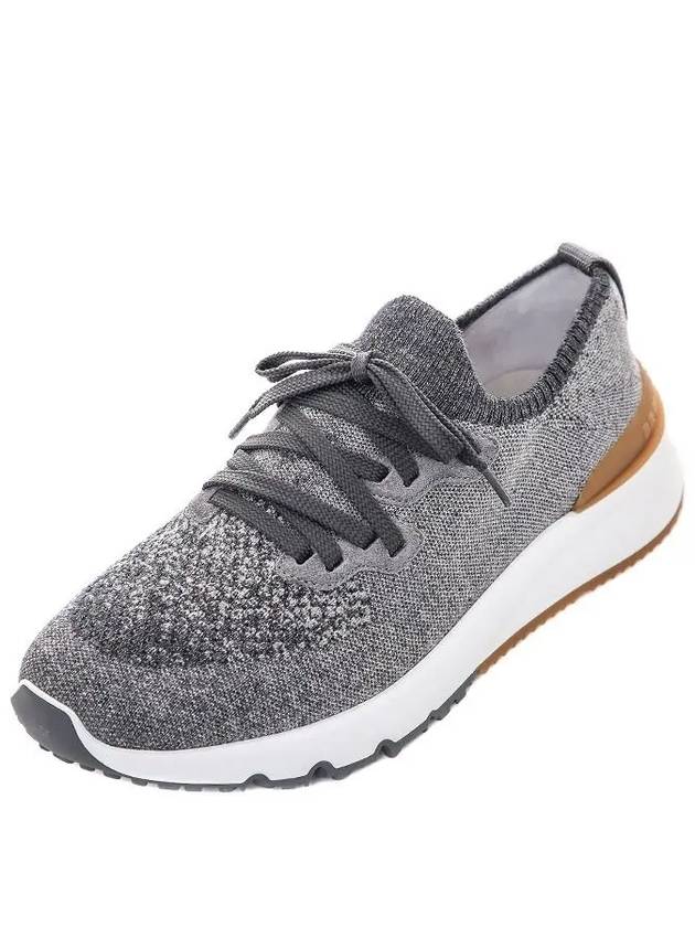 Stretch Knit Low Top Sneakers Grey - BRUNELLO CUCINELLI - BALAAN 2