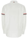 Armband Detail Seersucker Long Sleeve Shirt White - THOM BROWNE - BALAAN 4