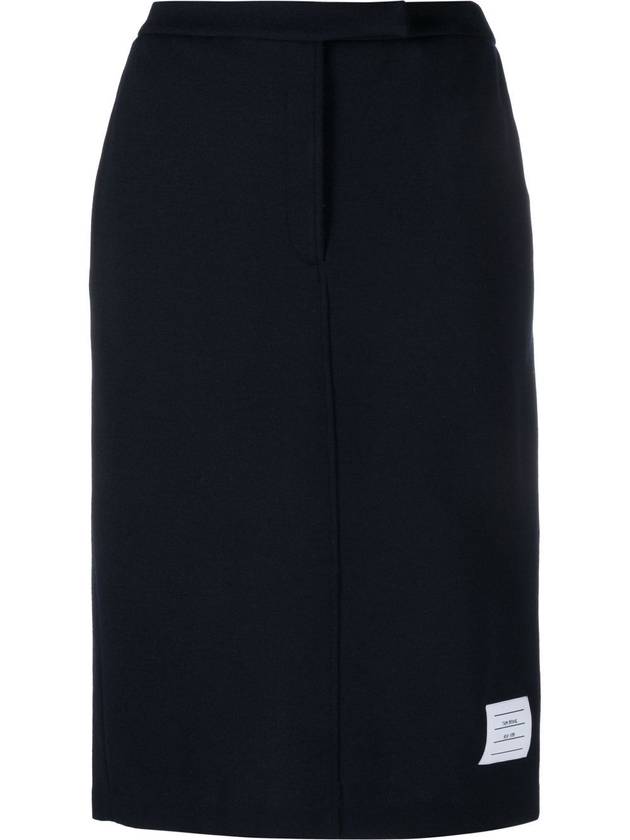 Milano Stitch Wool H Line Skirt Navy - THOM BROWNE - BALAAN 3