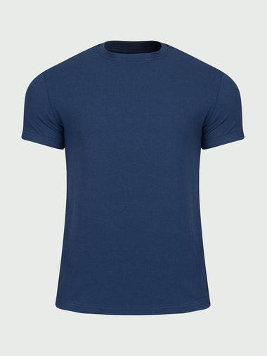 Daily Plain Muscle Fit Short Sleeve T-Shirt Navy - MAVRK - BALAAN 1