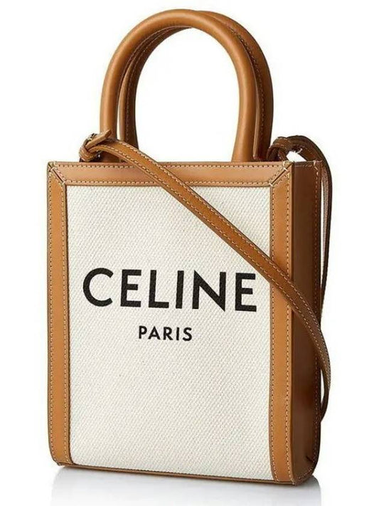 Women's Mini Vertical Cabas Tote Bag Natural Tan - CELINE - BALAAN 2