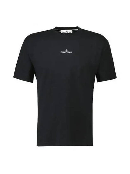 Logo Print Short Sleeve T-Shirt Black - STONE ISLAND - BALAAN 2