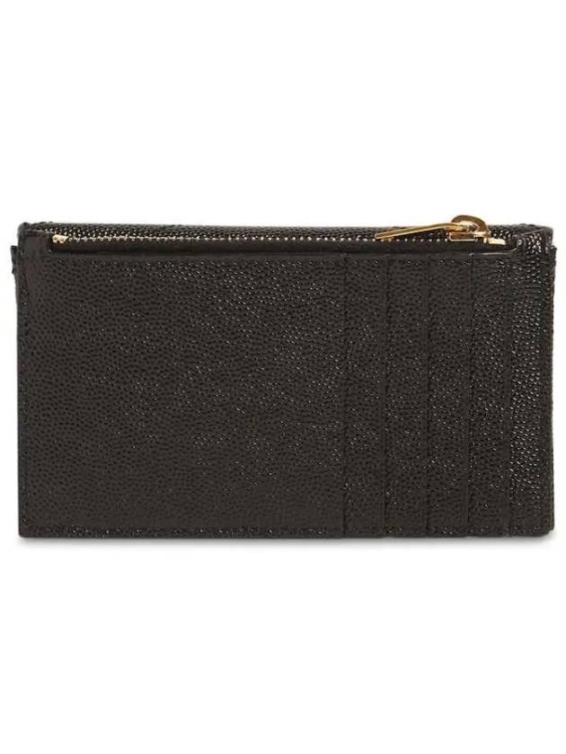 Cassandre Matelasse Fragment Emboss Leather Flap Card Wallet Black - SAINT LAURENT - BALAAN 3