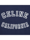 California 70s Cotton Jersey Short Sleeve T-shirt Bleu - CELINE - BALAAN 5