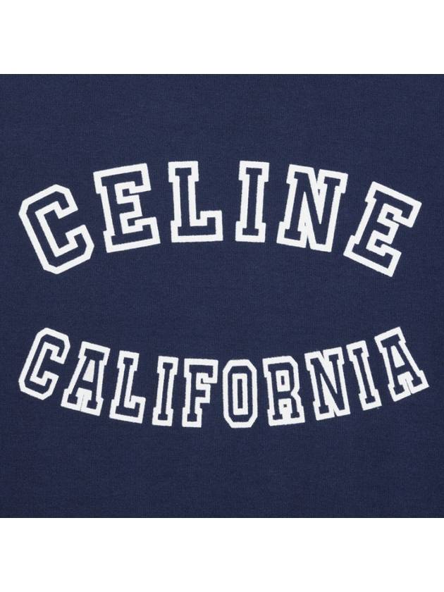 California 70s Cotton Jersey Short Sleeve T-shirt Bleu - CELINE - BALAAN 5