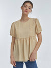 Any Short Sleeve Blouse Beige - MANAVIS7 - BALAAN 1