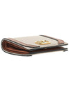 V Logo Signature Half Wallet Natural Brown - VALENTINO - BALAAN 6