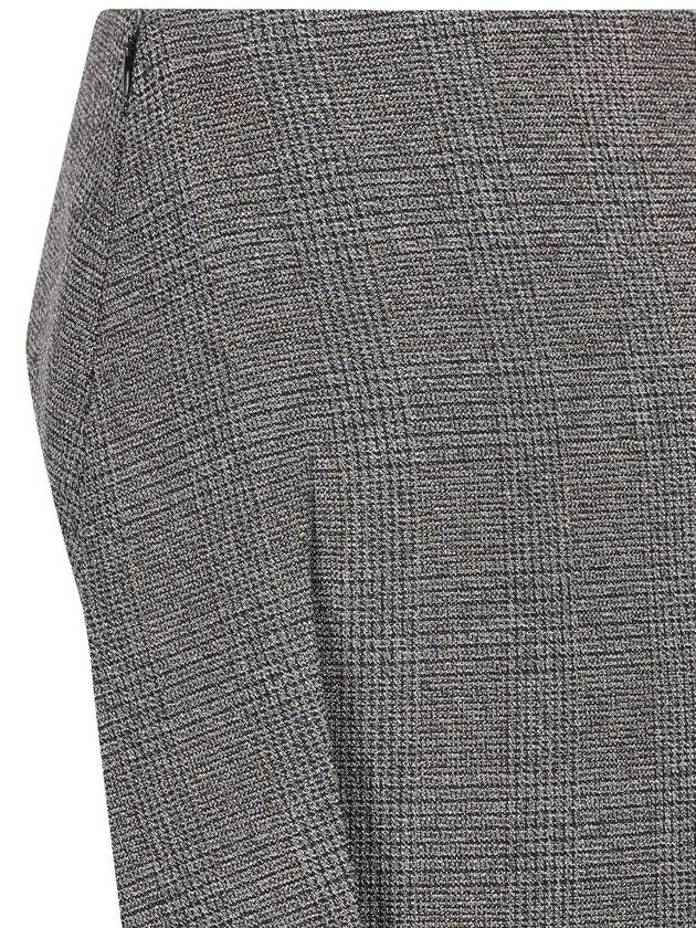 Deconstructed Prince Of Wales Checked Mouline Wool H Line Skirt Grey - PRADA - BALAAN 4