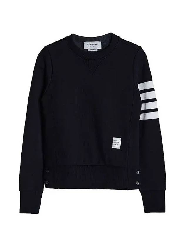 Engineered 4 Bar Stripe Loopback Jersey Knit Crewneck Sweatshirt Navy - THOM BROWNE - BALAAN 4