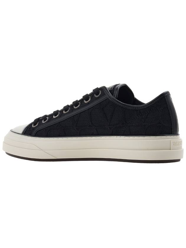 Toile Iconographe Low Top Sneakers Black - VALENTINO - BALAAN 4