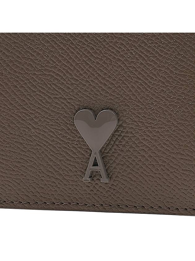 Heart Logo Strap Card Wallet Brown - AMI - BALAAN 7