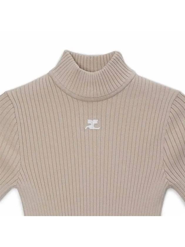 Reedition Knit Short Sleeve Turtle Neck Sand - COURREGES - BALAAN 4