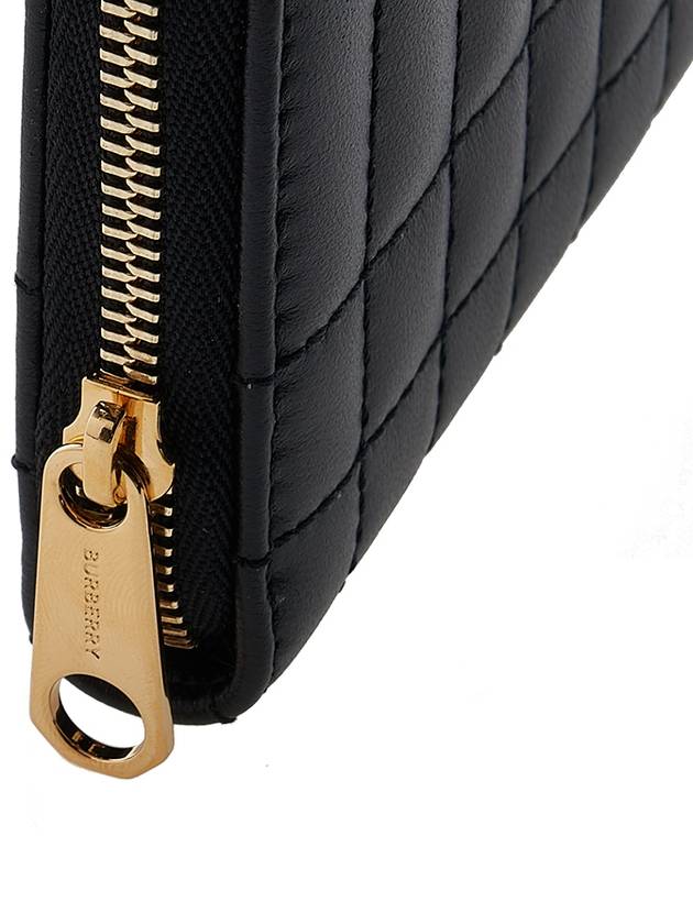 Lola Zipper Quilted Leather Half Wallet Black - BURBERRY - BALAAN 8