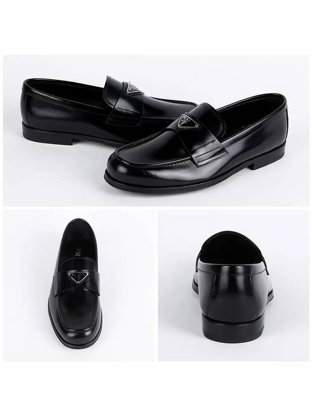 Brushed Leather Loafers Black - PRADA - BALAAN 3