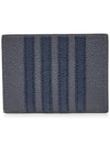 Pebble Calfskin 4-Bar Applique Note Card Wallet Dark Grey - THOM BROWNE - BALAAN 4