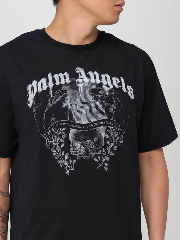 Statement Pencil Short Sleeve T-Shirt Black - PALM ANGELS - BALAAN 5