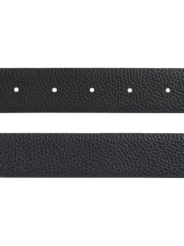 Silver Hardware T Logo Reversible Leather Belt Dark Navy - TOM FORD - BALAAN 5