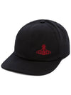 Logo Baseball Ball Cap Black - VIVIENNE WESTWOOD - BALAAN 3