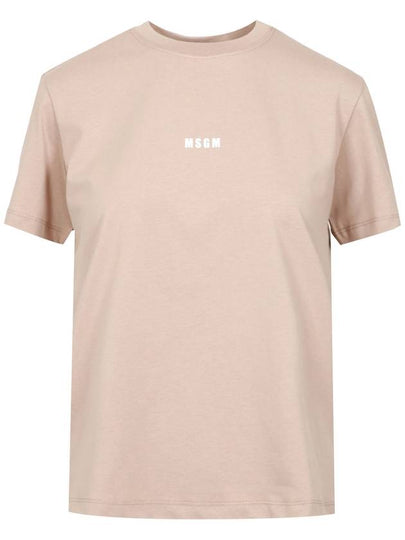 Micro Logo Short Sleeve T-Shirt Beige - MSGM - BALAAN 2