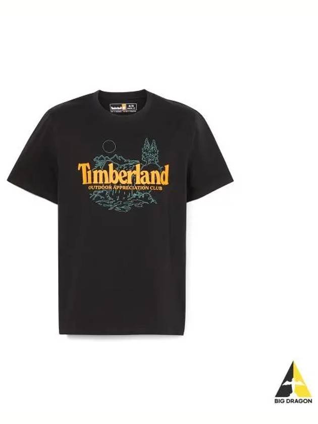 Men s natural logo graphic short sleeve t shirt black TB0A43450011 - TIMBERLAND - BALAAN 1