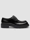 Diapason Opaque Lace-Up Brushed Leather Derby Black - PRADA - BALAAN 5