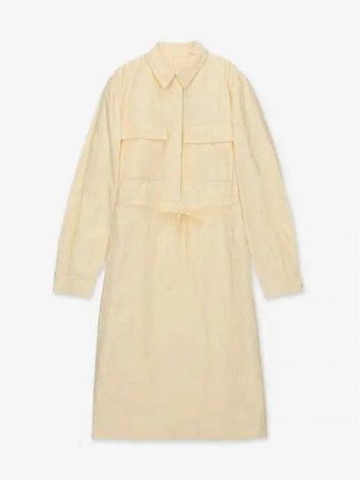 Women's Collar Belt Midi Dress Natural - JIL SANDER - BALAAN 2