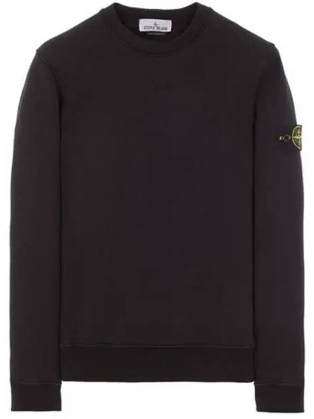 Cotton Fleece Garment Dyed Sweatshirt Black - STONE ISLAND - BALAAN 2