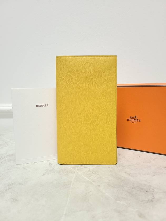 Sun Yellow Evercolor Citizen Twill Long Wallet B Engraving - HERMES - BALAAN 6