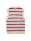 Stripe Mohair V-Neck Knit Vest Beige Red - MARNI - BALAAN 3