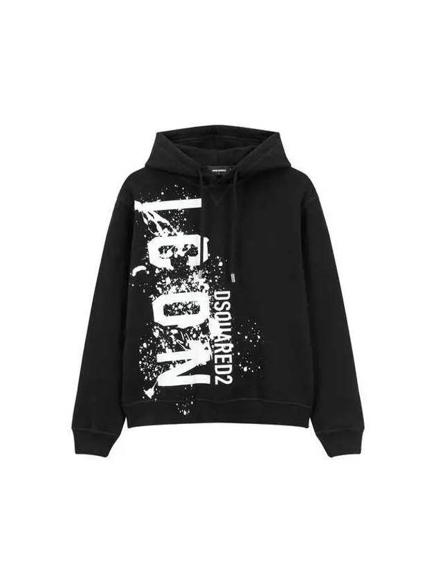 Men s Splash Logo Hooded Sweatshirt Black - DSQUARED2 - BALAAN 1