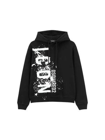 Men s Splash Logo Hooded Sweatshirt Black - DSQUARED2 - BALAAN 1