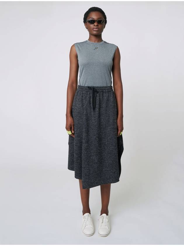 AW42SK05 Unbalanced hemline skirt Charcoal - ATHPLATFORM - BALAAN 4