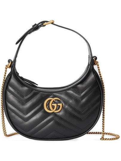 GG Marmont Half Moon Mini Bag Black - GUCCI - BALAAN 2