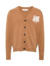 Fox Head Intarsia Comfort Cardigan Brown - MAISON KITSUNE - BALAAN 2