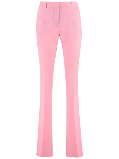 Women's All-Over Logo Pleated Front Wool Straight Pants Pink - VERSACE - BALAAN 2